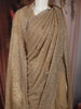 Champagne Gold Floral Vine Zari and Mirror Embroidered Design Georgette Fancy Saree with Designer Scarf