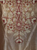 Champagne Gold Floral Zari Embroidered Design Tissue Silk Fancy Palazzo Suit with Contrast Striped Dupatta