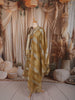 Champagne Gold Floral Zari Embroidered Design Tissue Silk Fancy Palazzo Suit with Striped Dupatta