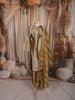 Champagne Gold Floral Zari Embroidered Design Tissue Silk Fancy Palazzo Suit with Striped Dupatta