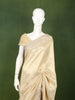 Champagne Gold Floral Zari Woven Design Pure Banarasi Designer Saree with Scalloped Designer Border