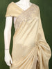 Champagne Gold Floral Zari Woven Design Pure Banarasi Designer Saree with Scalloped Designer Border