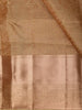 Champagne Gold Floral Zari Woven Design Pure Kanchipuram Silk Saree with Zari Border