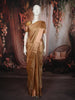 Champagne Gold Floral Zari Woven Design Pure Kanchipuram Silk Saree with Zari Border