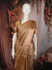Champagne Gold Floral Zari Woven Design Pure Kanchipuram Silk Saree with Zari Border