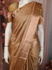 Champagne Gold Floral Zari Woven Design Pure Kanchipuram Silk Saree with Zari Border