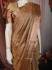 Champagne Gold Floral Zari Woven Design Pure Kanchipuram Silk Saree with Zari Border
