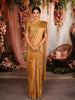 Champagne Gold Floral Zari Woven Design Pure Kanchipuram Silk Saree with Zari Border