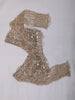 Champagne Gold Geometric Sequins Embroidered Design Net Party Wear Saree with Matching Blouse