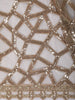Champagne Gold Geometric Sequins Embroidered Design Net Party Wear Saree with Matching Blouse