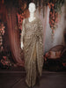 Champagne Gold Geometric Sequins Embroidered Design Net Party Wear Saree with Matching Blouse