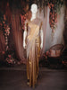 Champagne Gold Geometric Zari Woven Design Pure Kanchipuram Silk Saree with Zari Border