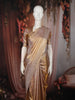 Champagne Gold Geometric Zari Woven Design Pure Kanchipuram Silk Saree with Zari Border