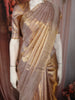 Champagne Gold Geometric Zari Woven Design Pure Kanchipuram Silk Saree with Zari Border