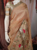 Champagne Gold Geometric Zari Woven Design Pure Organza Saree with Sequins Designer Border