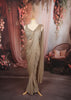 Champagne Gold Heavy Sequins and Beads Embroidered Design Crushed Fabric Party Wear Skirt Top Lehenga