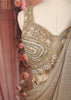 Champagne Gold Heavy Sequins and Beads Embroidered Design Crushed Fabric Party Wear Skirt Top Lehenga