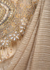 Champagne Gold Heavy Sequins and Beads Embroidered Design Crushed Fabric Party Wear Skirt Top Lehenga