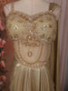 Champagne Gold Heavy Sequins and Beads Embroidered Design Satin Partywear Gown