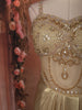 Champagne Gold Heavy Sequins and Beads Embroidered Design Satin Partywear Gown