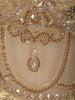 Champagne Gold Heavy Sequins and Beads Embroidered Design Satin Partywear Gown