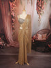 Champagne Gold Heavy Sequins and Beads Embroidered Design Shimmer Ready to Wear Draped Saree with Matching Designer Corset Blouse