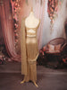 Champagne Gold Heavy Sequins and Beads Embroidered Design Shimmer Ready to Wear Draped Saree with Matching Designer Corset Blouse