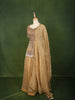 Champagne Gold Heavy Sequins and Beads Embroidered Design Tissue Silk Peplum Lehenga with Matching Dupatta