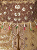 Champagne Gold Heavy Sequins and Beads Embroidered Design Tissue Silk Peplum Lehenga with Matching Dupatta