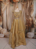 Champagne Gold Heavy Sequins and Zardozi Embroidered Design Tissue Silk Party Wear Lehenga With Matching Dupatta