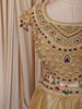Champagne Gold Heavy Sequins and Zardozi Embroidered Design Tissue Silk Party Wear Lehenga With Matching Dupatta