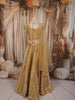 Champagne Gold Heavy Sequins and Zardozi Embroidered Design Tissue Silk Party Wear Lehenga With Matching Dupatta