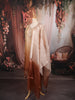 Champagne Gold Ombre Brown Floral Sequins Embroidered Design Organza Straight Cut Salwar Suit with Matching Dupatta