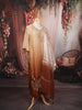 Champagne Gold Ombre Brown Floral Sequins Embroidered Design Organza Straight Cut Salwar Suit with Matching Dupatta