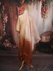 Champagne Gold Ombre Brown Floral Sequins Embroidered Design Organza Straight Cut Salwar Suit with Matching Dupatta