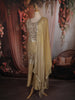 Champagne Gold Paisley Beads Embroidered Design Tissue Silk Palazzo Suit with Dupatta