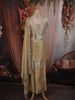 Champagne Gold Paisley Beads Embroidered Design Tissue Silk Palazzo Suit with Dupatta
