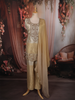 Champagne Gold Paisley Beads and Zardozi Embroidered Design Tissue Palazzo Suit