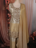 Champagne Gold Paisley Beads and Zardozi Embroidered Design Tissue Palazzo Suit