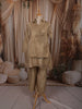 Champagne Gold Paisley Sequins and Zari Embroidered Design Tissue Silk Fancy Palazzo Suit