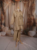 Champagne Gold Paisley Sequins and Zari Embroidered Design Tissue Silk Fancy Palazzo Suit