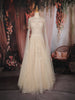 Champagne Gold Sequins Embellished Design Net Ball Gown