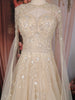 Champagne Gold Sequins Embellished Design Net Ball Gown