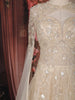 Champagne Gold Sequins Embellished Design Net Ball Gown