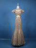 Champagne Gold Sequins Embellished Design Net Lehenga