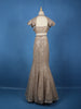 Champagne Gold Sequins Embellished Design Net Lehenga