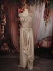 Champagne Gold Sequins and Beads Embroidered Design Tissue Ready To Wear Saree with Designer Blouse