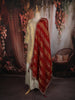 Champagne Gold Sequins and Beads Embroidered Design Tissue Silk Gown with Contrast Stripes Dupatta