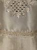 Ash Grey and Champagne Gold Sequins and Beads Embroidered Design Tissue Silk Gown with Contrast Stripes Dupatta