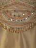 Champagne Gold Sequins and Beads Embroidered Design Tissue Silk Gown with Contrast Stripes Dupatta